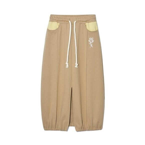 Kijun NEO-STANDARD WILD ROSE JERSEY SKIRT BEIGE SIZE S KOREAN BRAND - Picture 2 of 13